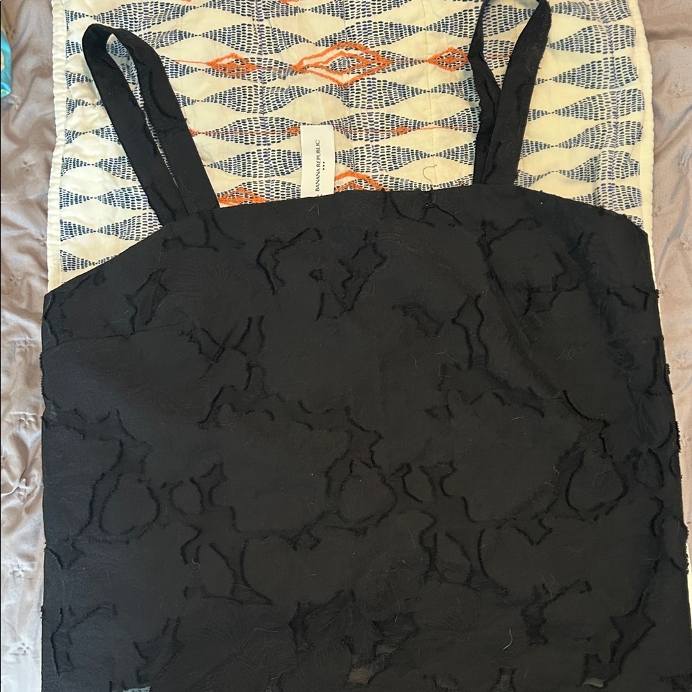 Banana Republic Factory Black Textured Tank Top